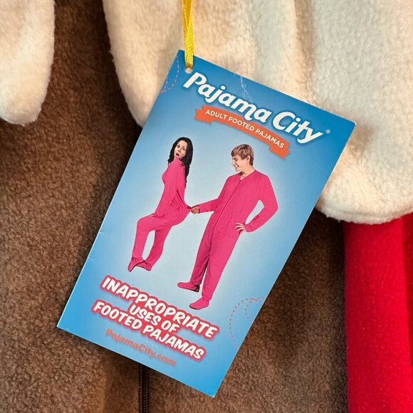 Sock Monkey Adult Footed Pajama Costume – Pajama City Size 6 SM - Picture 5 of 6